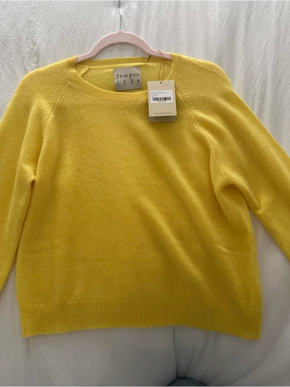 Jumper 1234 | Women's Yellow Crewneck Sweater | 100% Cashmere | NWT